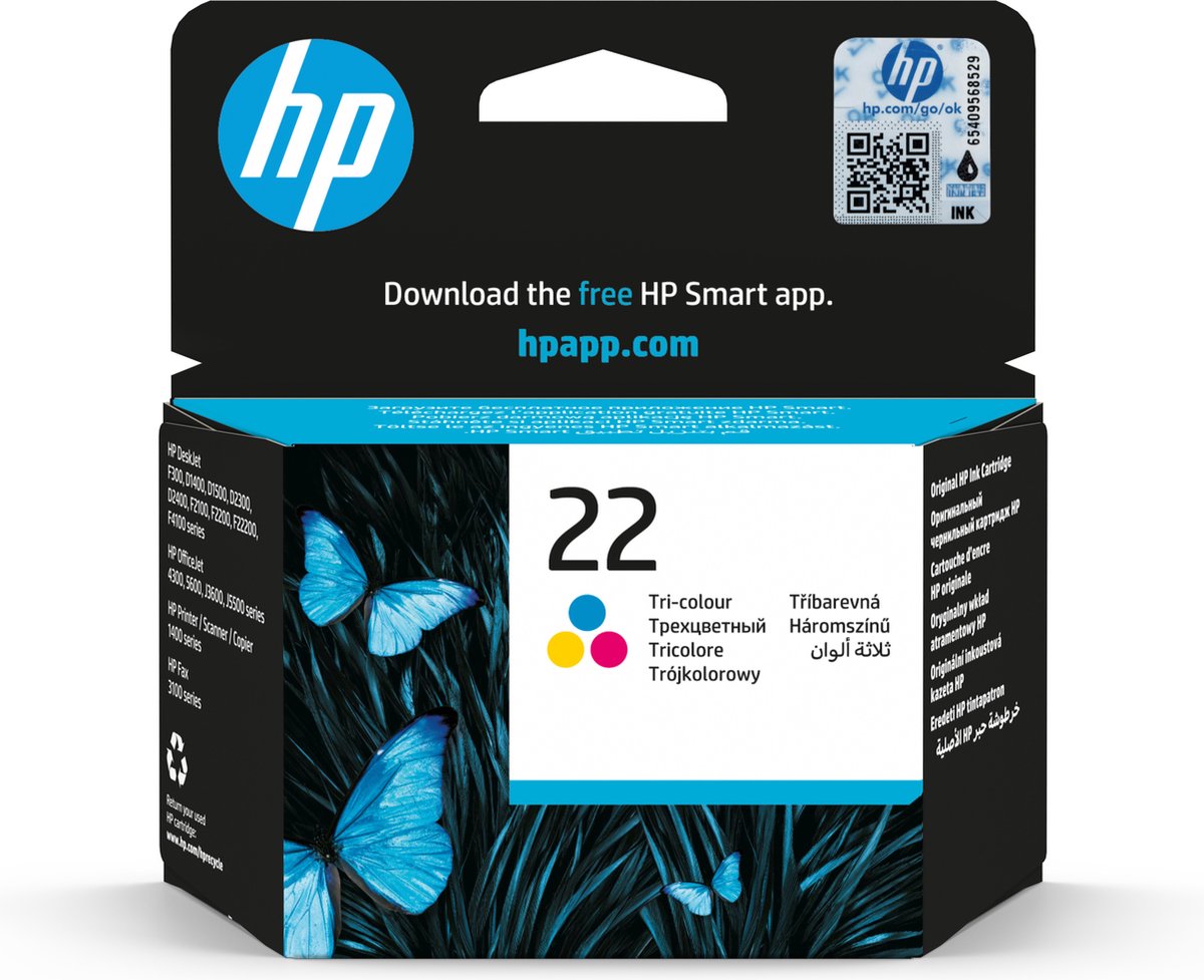 HP Inktcartridge nummer 22 kleur C9352AE