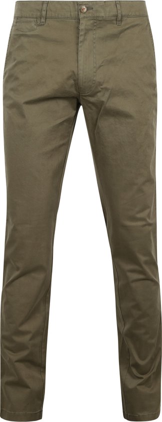 Olijfgroene chino broek voor heren, getailleerd model.