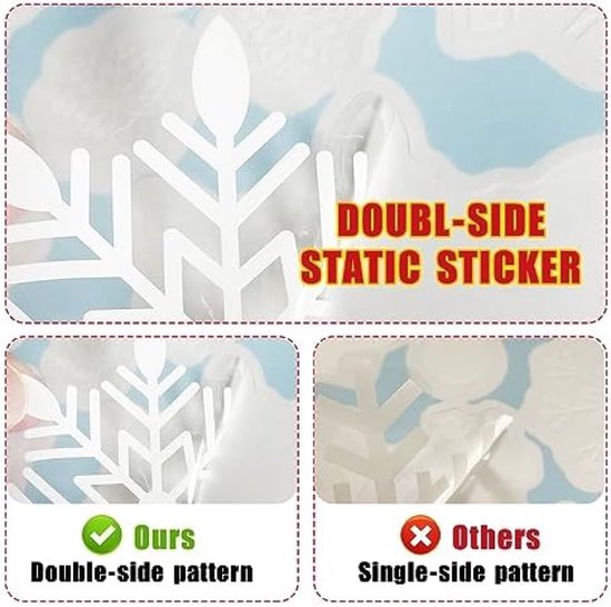Kerstraamstickers, 8 vellen kerst raamstickers diverse PVC statische raamstickers voor glas decoratie kerst kerstman sneeuwvlokken kabouter grinch stickers (stijl A