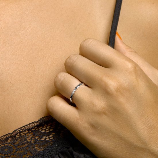 Bague coulissante Hexagone Argent Rhodié