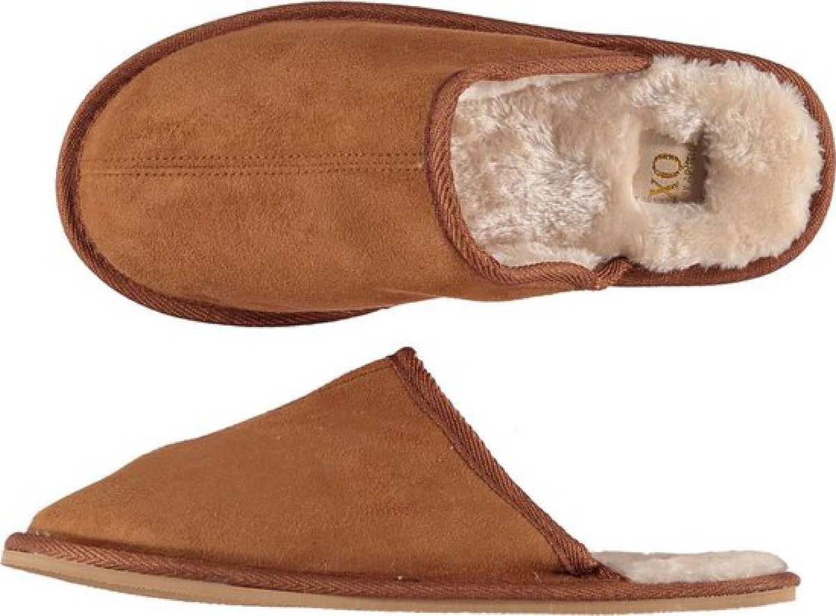 Apollo Pantoffels heren Sloffen Pantoffels Sloffen heren Instap sloffen Cognac