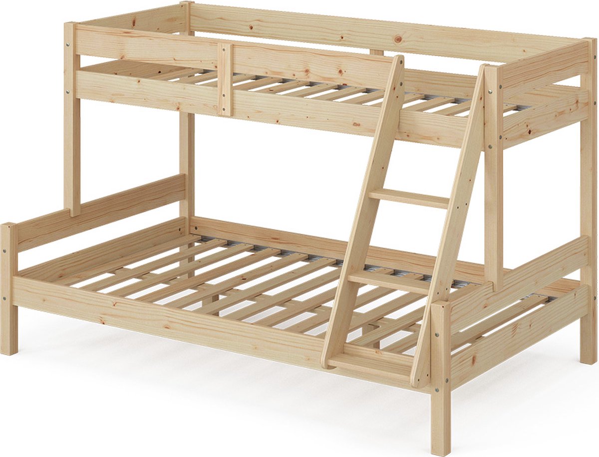 Vitalispa Everest Stapelbed – 120x200 / 80x200 cm Natuurlijk hout
