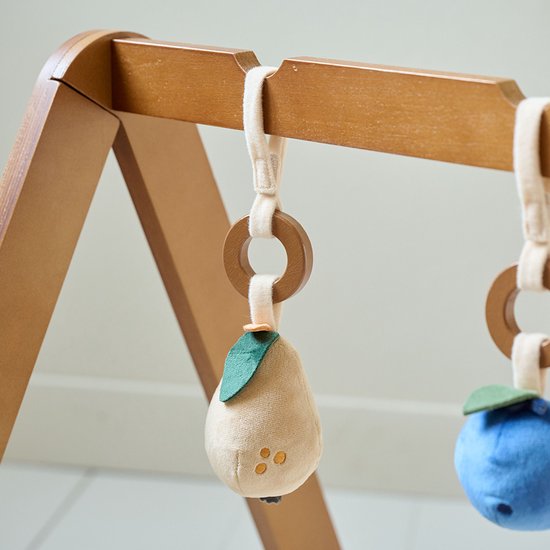 Petite Amélie Babygym Hout - Magisch Fruit - Montessori Baby Speelgoed - Incl. 3 Fruitfiguren met Natuurlijke Geluiden - Naturel Hout & Waterbasis Verf - Veilige, Betoverende Speelomgeving van Merkloos — afbeelding 3