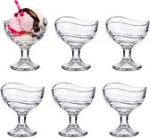 Vivalto IJcoupes/IJsjes/Dessert serveer schaaltjes - set 6x stuks - transparant glas - 140 ml