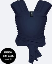 ByKay Stretchy Deluxe - rekbare draagdoek voor newborn - ergonomisch - tot 18kg - 100% biologisch katoen - blauw - Navy - maat M