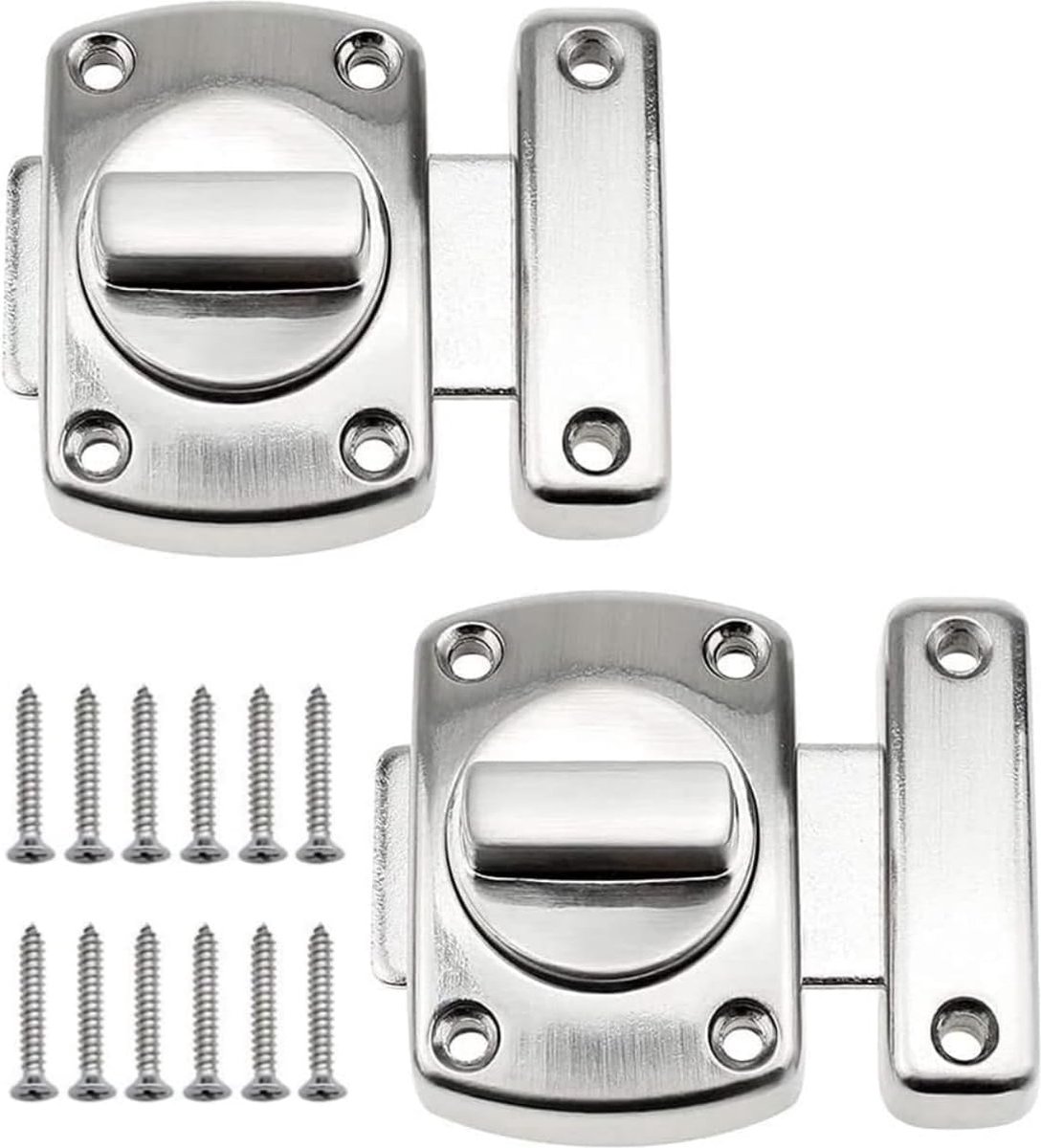 Goodivery ® Veiligheidsdeurgrendel met Draaibare Sluiting voor Extra Bescherming - Set van 2 Stuks