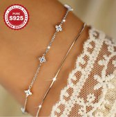 Bracelet Aurélia en Argent Massif 925 avec Fleurs en Zirconium - Bracelet Femme Elégant et Luxe Argent