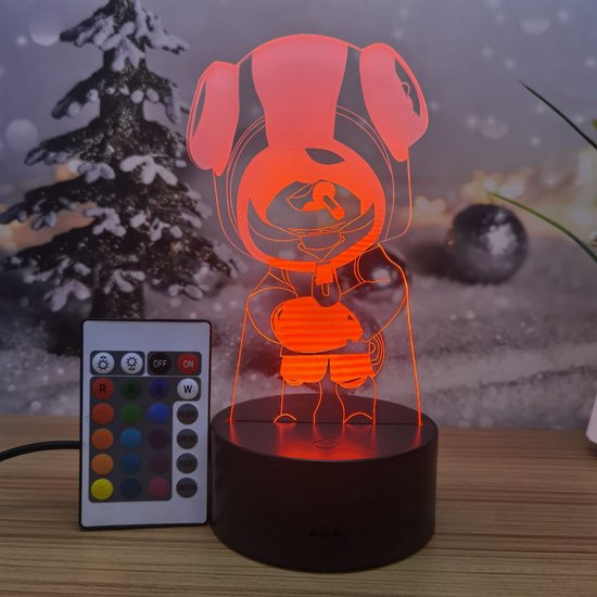 Brawl Stars Lamp Leon van Brawl Kids - Brawl Stars Speelgoed - Brawlstars - Leon Lamp - Knokkers Lamp - Brawl Kids - Kinderlamp - Nachtlampje - Multi Color Lamp - Lamp met afstandsbediening - Draadloos Nachtlampje van Brawl Kids — afbeelding 5
