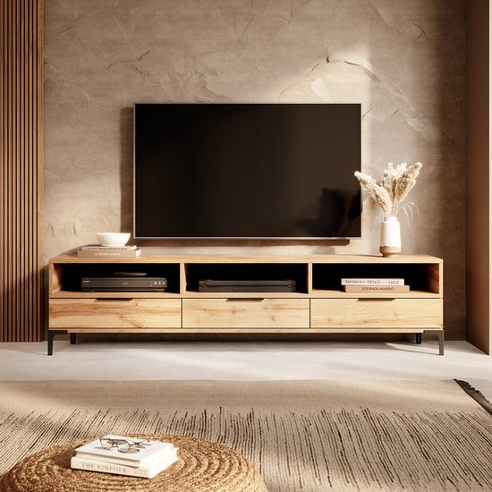 Selsey Mobile per TV Rikke quercia wotan/grigio lucido LED a batteria