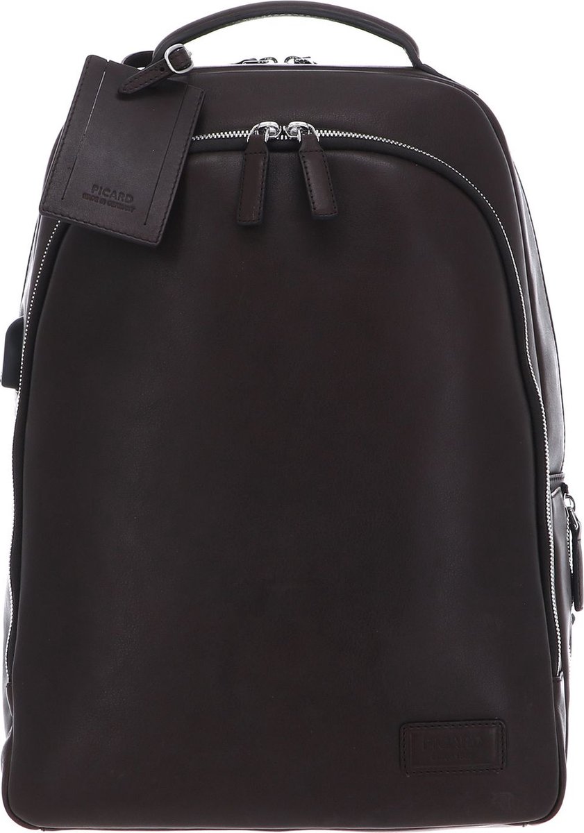 PICARD Laptop rugzak Rugzak met laptopvak Authentic Business Backpack Coffee Donkerbruin