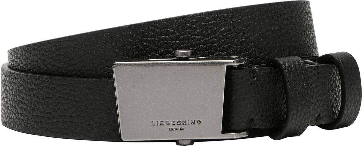 LIEBESKIND BERLIN Leren Riem Tailleband Chudy Small Pebble Belt S 2,5 CM W110 Black Zwart
