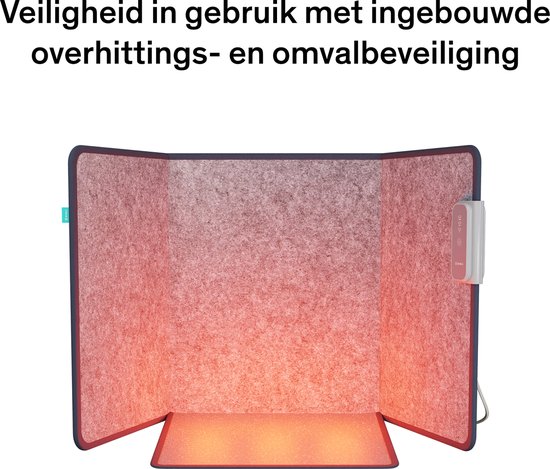 Chauffage infrarouge Sinji - Chauffage de bureau - Chauffage des pieds - Incl. Couverture - Pliable et facilement déplaçable - 230 Watt - Grijs