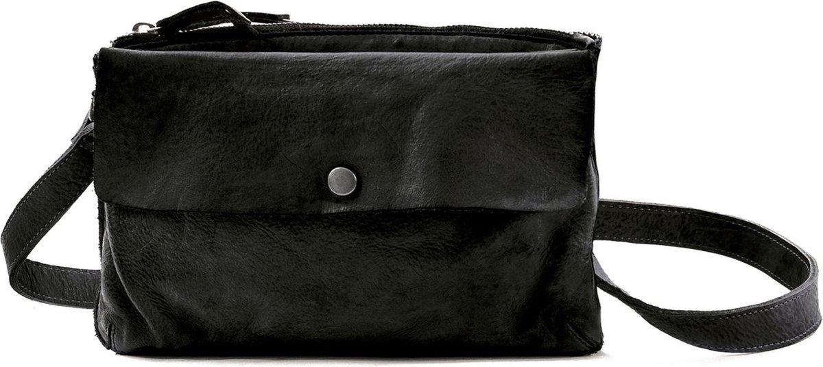 HAROLD'S Leren Schoudertas Submarine Handbag Black Zwart