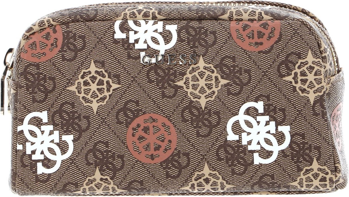 Guess Double Zip dames Beautycase - Brown Multi - One Size