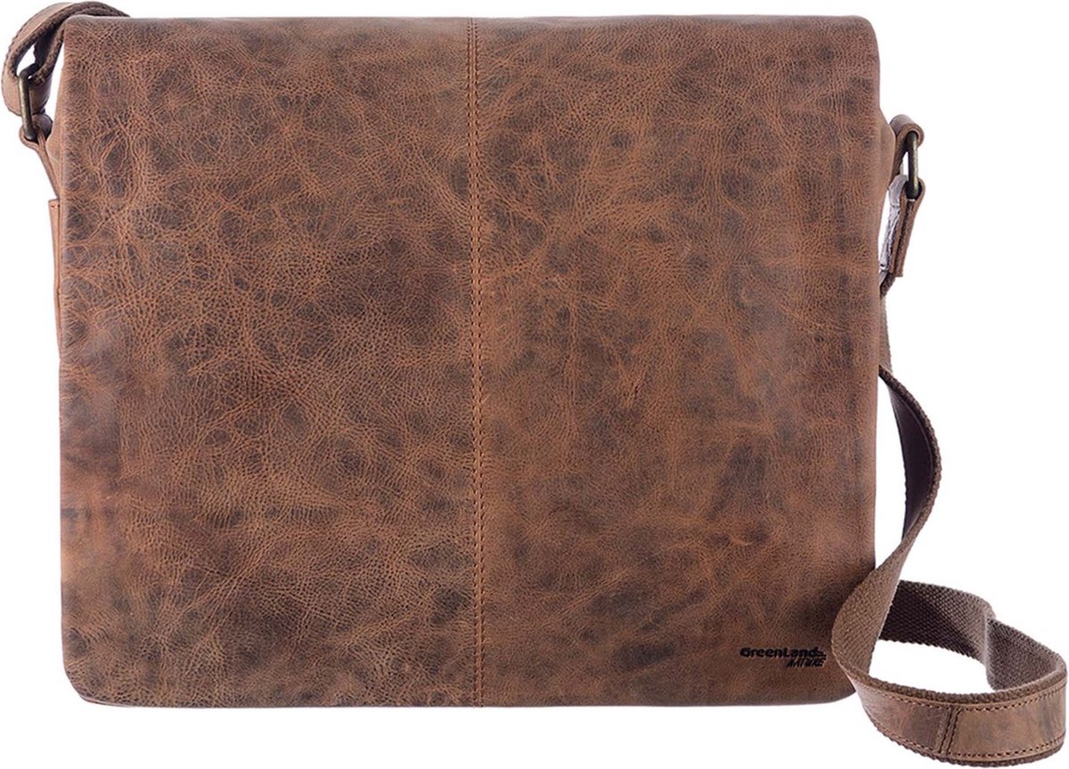 GreenLand Nature Leren Business tas Schoudertas Montenegro Messenger Brown Bruine