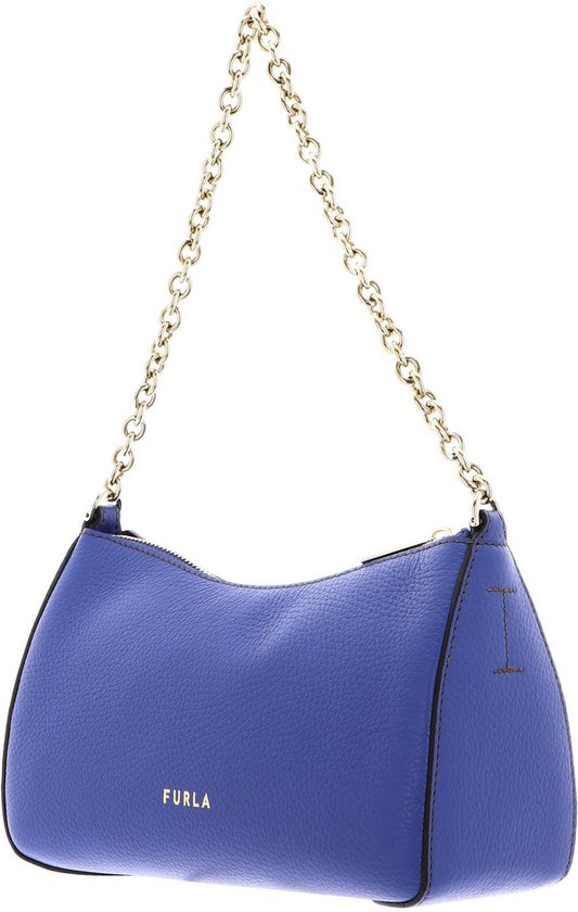 FURLA Cuir Sac à épaule bandoulière Sac à épaule Primula Mini Crossbody Double Strap Blu Cobalto + Soil Bleu