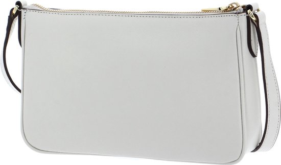 Offwhite schoudertas met ritssluiting en schouderband.