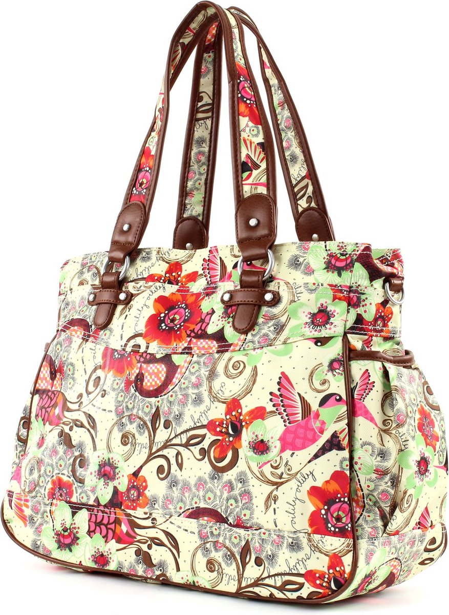 Oilily Schoudertas Luiertas Tropical Birds Diaper Bag Cream-White Wit Veelkleurig – foto 3