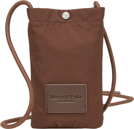 Marc O'Polo Telefoontasje Schoudertas Evyn Cellphone Bag Crimson Brown Bruine