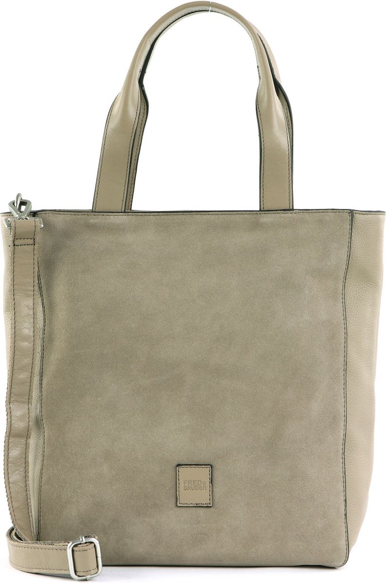FREDsBRUDER Leren Schoudertas Kelia Shopper Soft Taupe Lichtbruin