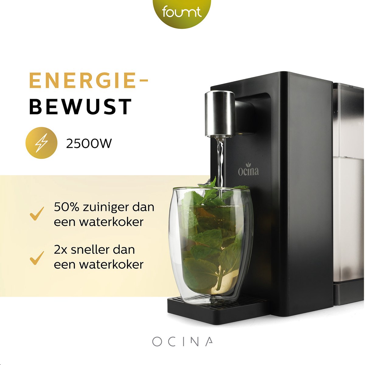 Ocina Heetwaterdispenser met Digitaal Display - Luxe Instant Waterkoker - 3 Liter - Zwart — afbeelding 2