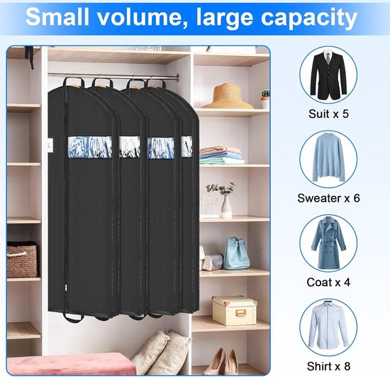 Deux Sacs De Transport Pour Vêtements De Voyage - Noirs, En Nylon - Longueur 140 Cm - Occasion Bon état