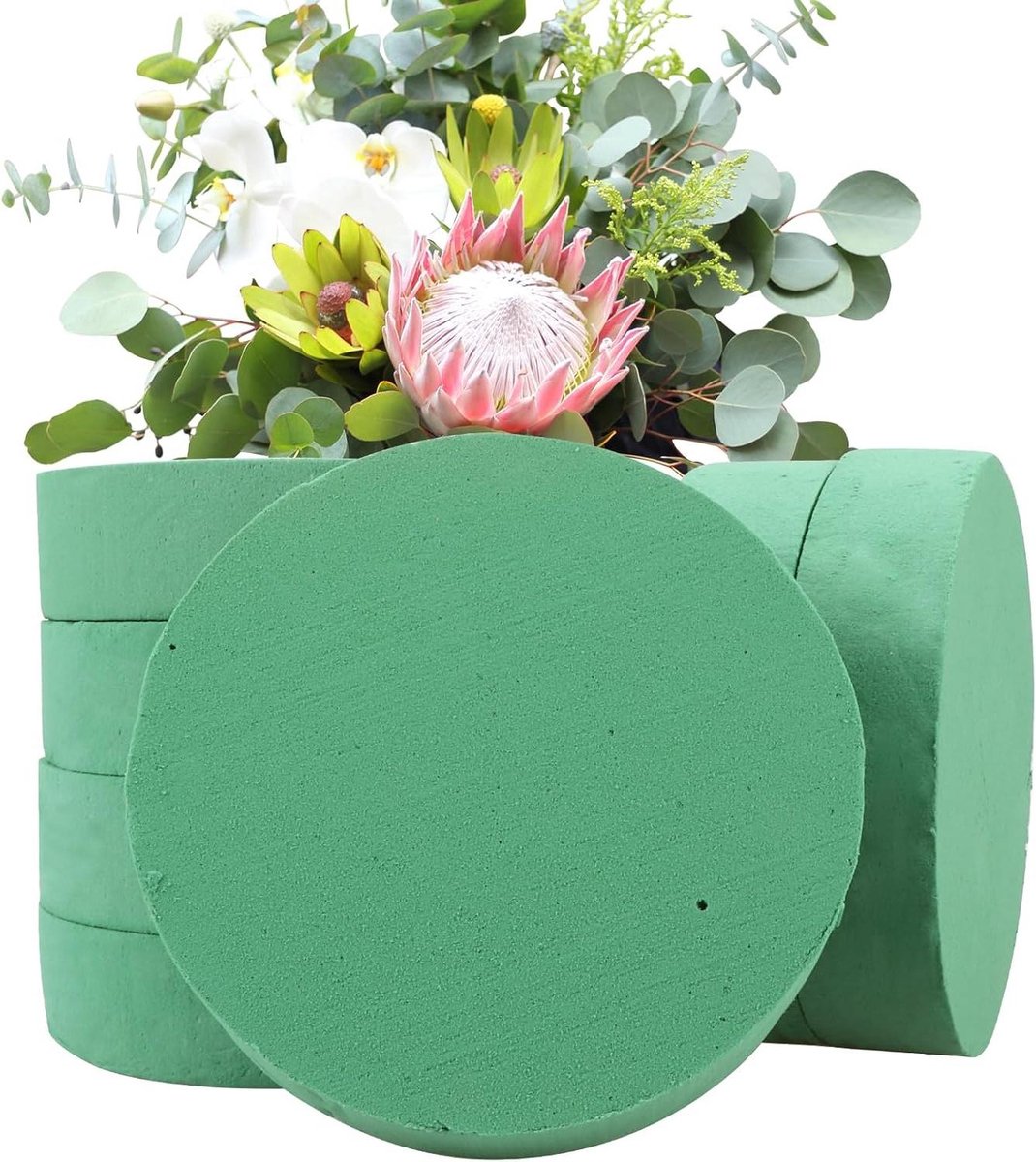 Steekschuim rond 16 stuks - 165 x 4 cm - groen steekschuim voor bloemen - verse bloemen steekmassa - knutselen bruiloften verjaardagen
