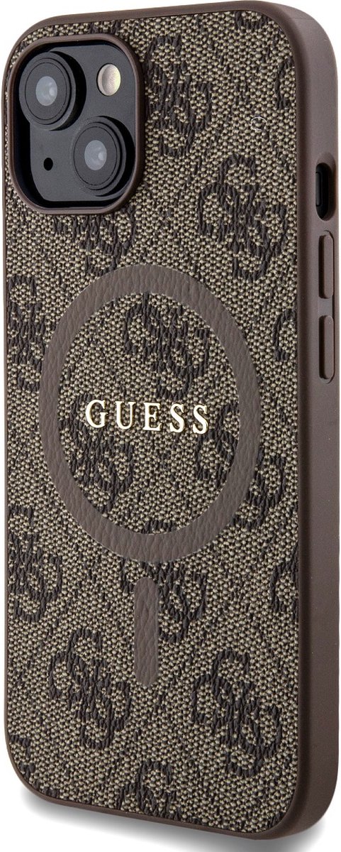 Guess 4G Colored Ring Back Case (MagSafe Compatible) - Apple iPhone 15 Plus (6.7") - Bruin