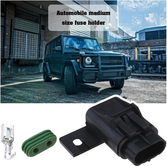 SDwfxd 2 stuks midi-zekeringhouder, autozekeringhouder met 2 stuks 250 A en 300 A midi-zekeringen, hoogstroombeveiliging voor auto's, boten, vrachtwagens, voertuigen