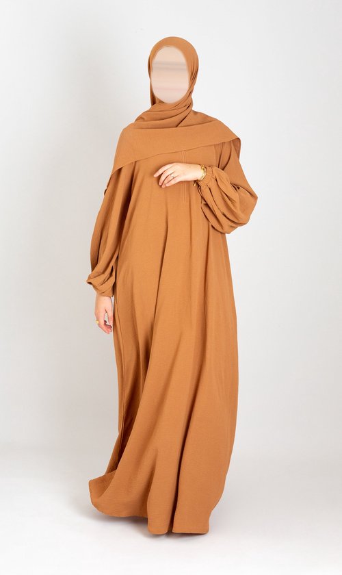 Abaya bouffante coupe Jazz avec hijab offert - Peanute