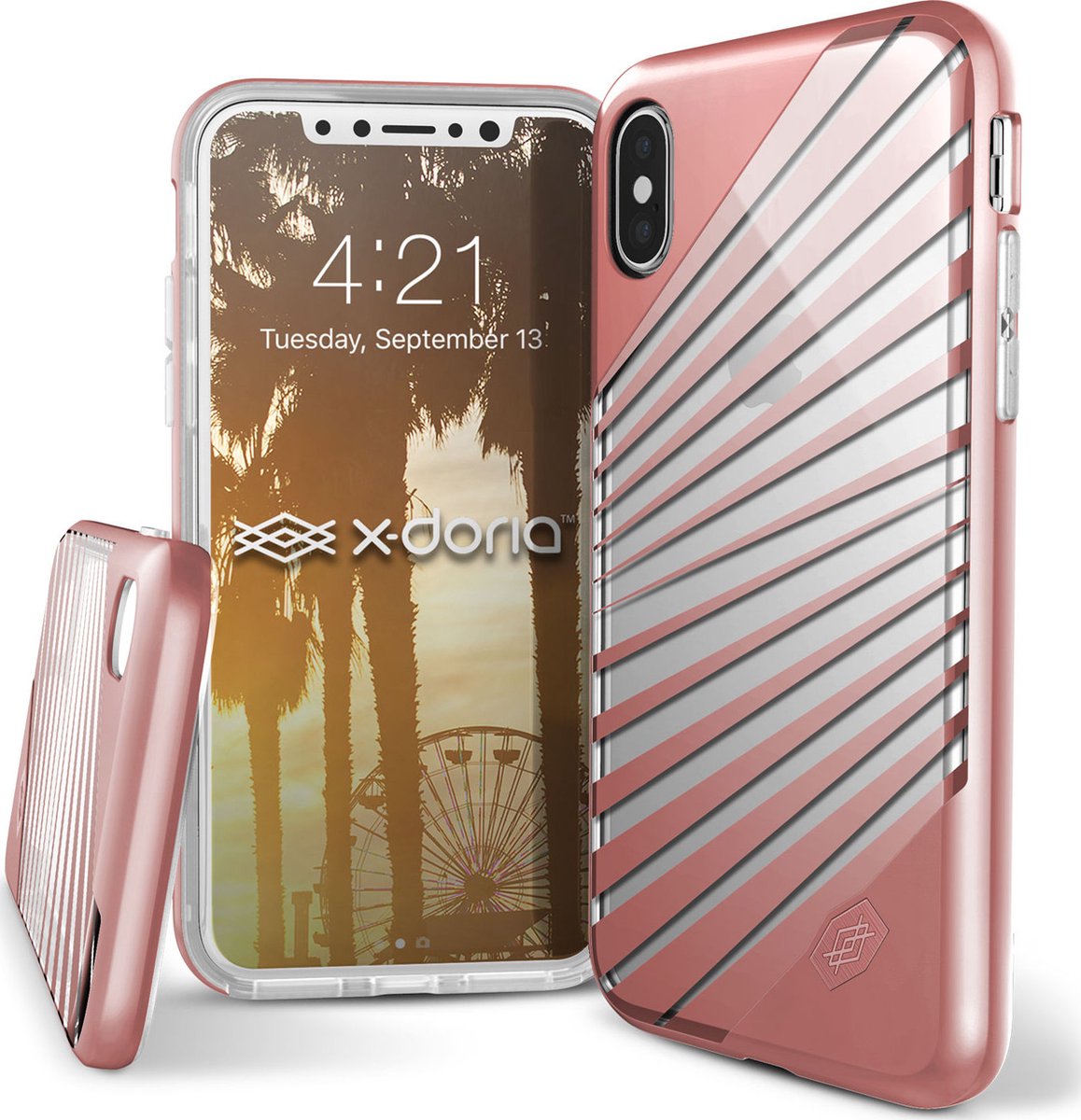 X-Doria Revel lux cover rays - goudroze - voor iPhone X