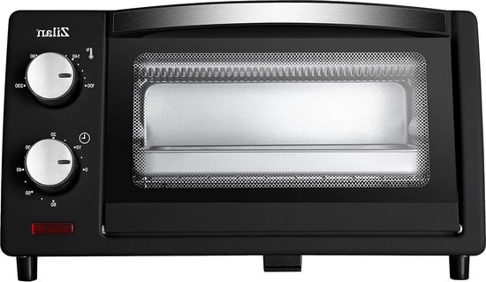 GKL Grunkel HR-10MINI Elektrische Oven, 10 L, Inhoud Met Timer Tot 60 Min En Waarschuwingssignaal Dubbel Veiligheidsglas En Dienblad Rooster En Afstandgreep Inbegrepen 800 W