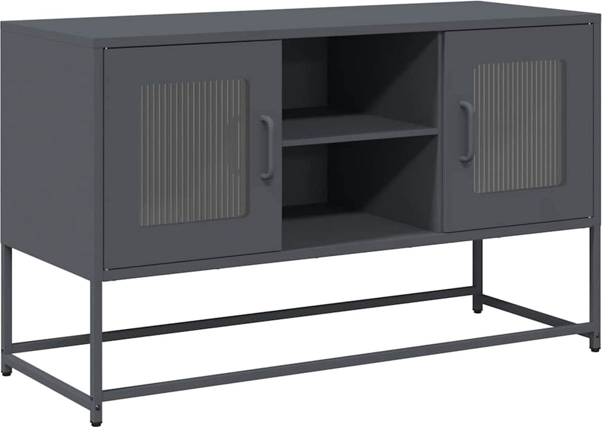 vidaXL - Tv-meubel - 100,5x39x60,5 - cm - staal - antracietkleurig