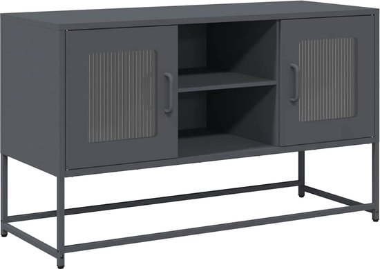 vidaXL - Tv-meubel - 100,5x39x60,5 - cm - staal - antracietkleurig