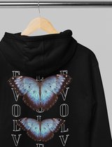 Sweat à capuche - Papillon Evolved - Wurban Wear | Sweat à capuche drôle | Vêtements de Merk | Sweat à capuche unisexe | outfit Techno | Pull | sweat à capuche oversize | Sweat à capuche de sport | Couvercle de pompe | Sweat à capuche papillon | Noir