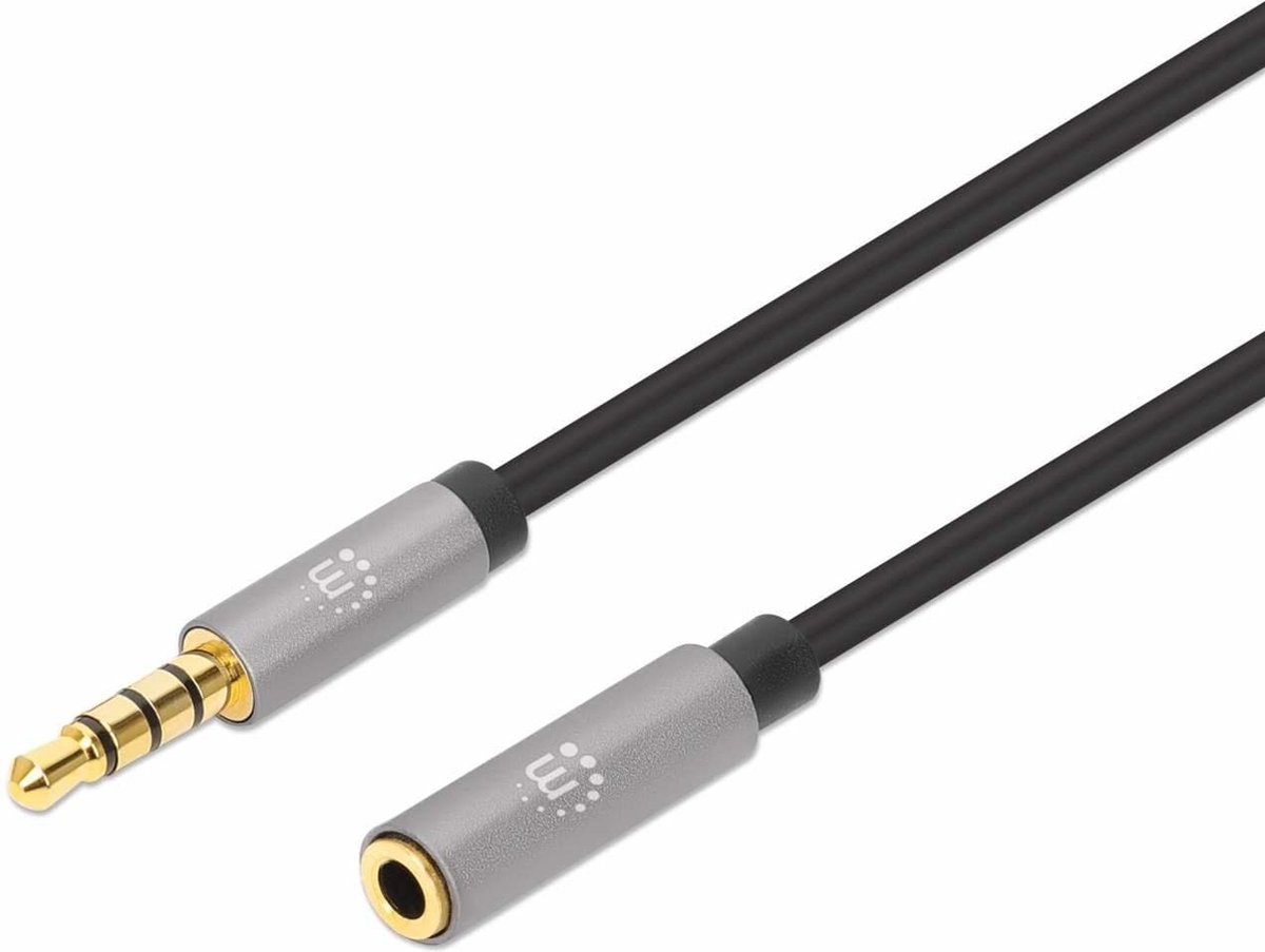 Manhattan Stereo Audio Aux Extension Cable 3m - 3.5mm M/F