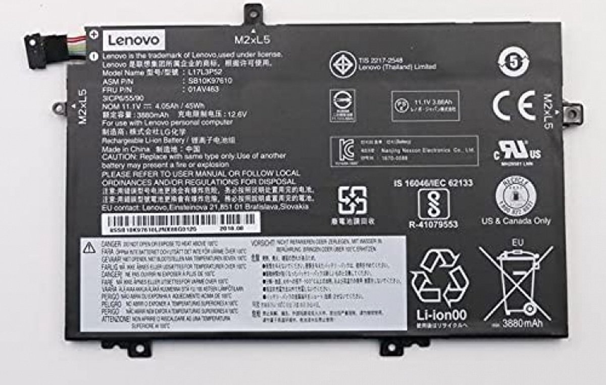 Lenovo 01AV463 laptop reserve-onderdeel Batterij/Accu