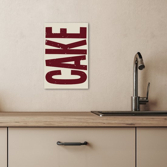 Tableau sur toile 20x30 cm - Décoration murale exclusive Rouge - Gâteau - Décoration - Nourriture - Accessoires de Décoration murale - Décoration murale de Cuisine - Peintures sur toile