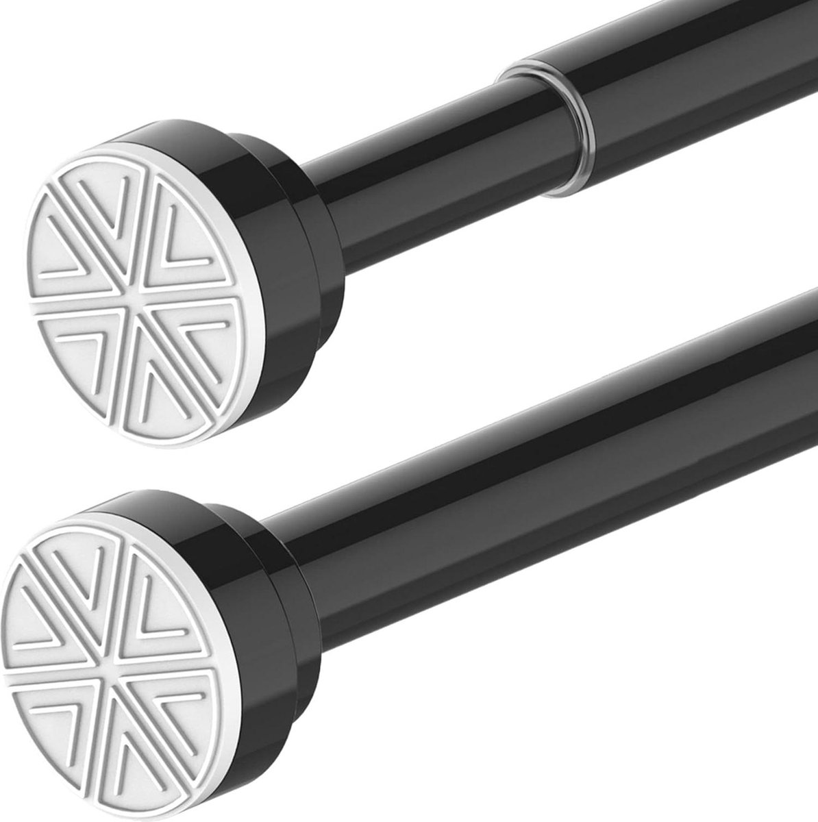 Extendable No Drilling No Rust Shower Curtain Rod for Cupboard-Bathroom Window-Doors Black 60-85cm