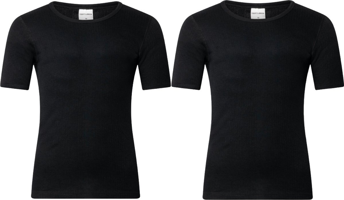 Gentlemen - 2 heren thermo T-shirts - korte mouw - zwart - maat L