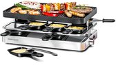 Bol.com Rommelsbacher Raclettegrill RC 1400 – 8 personen – omkeerbare grillplaat met crêpevormen – gourmetstel met pannen en spa... aanbieding