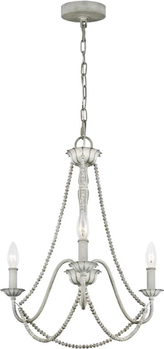 Feiss LED Kroonluchter | 3X E14 Max 60W | Dimbaar | Washed Grey