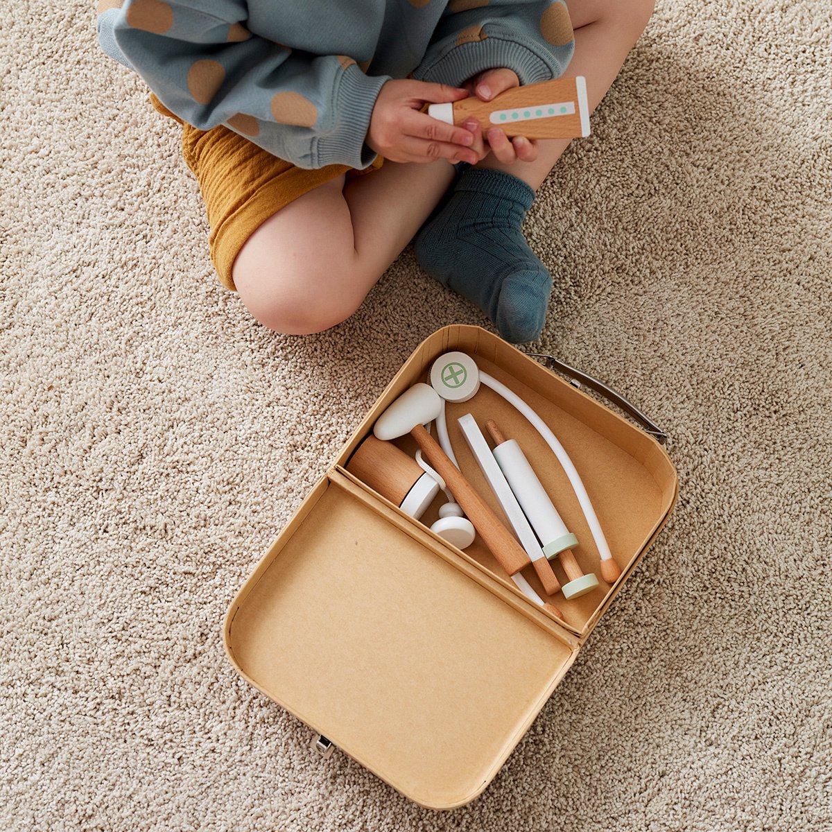 Kids Concept - Dokterskoffer - Speelkoffertjes - Mosterdgeel — afbeelding 3
