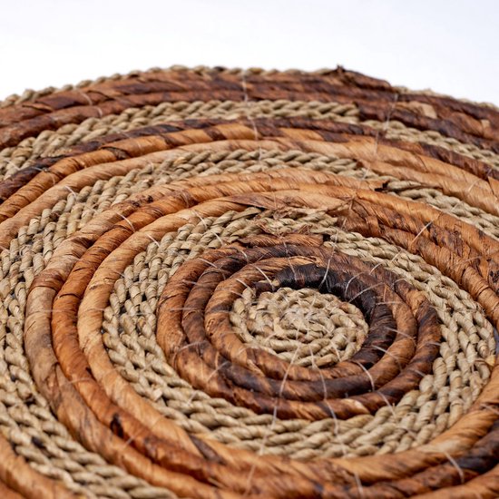 BSTKEY Verpakking met 6 natuurlijke zeegras-rattan tafelsets, geweven tafelmat, placemat, koffiepad voor eettafel en keuken, rechthoekig, 43,2 x 30 cm (Koffie
