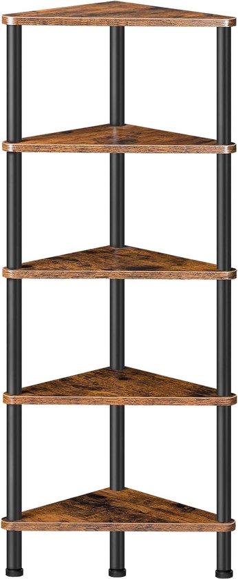 Hoekplank, 5-laags rustieke hoekboekenplank Industriële hoekladderplank