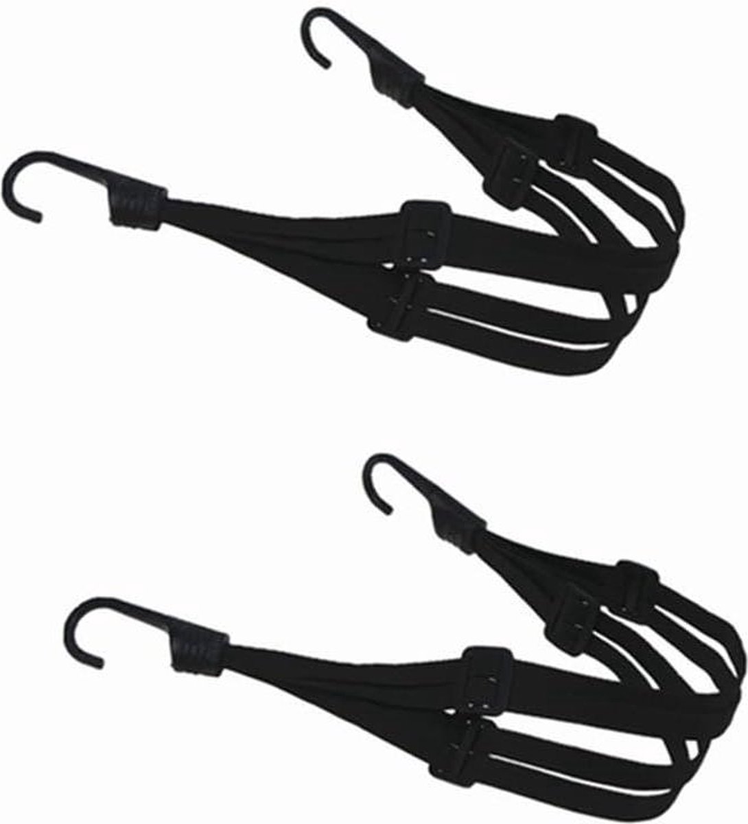 Bagagespanners spanriem expander 60-110 cm - 2 stuks - haken - spanbanden - bagagedrager - kort - schuifgesp - motorfiets - fiets .