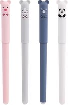 Knaak Schattige Uitgumbare Pennen - Cute Animal Pen - Dieren - 0.5mm Balpen - 4 stuks