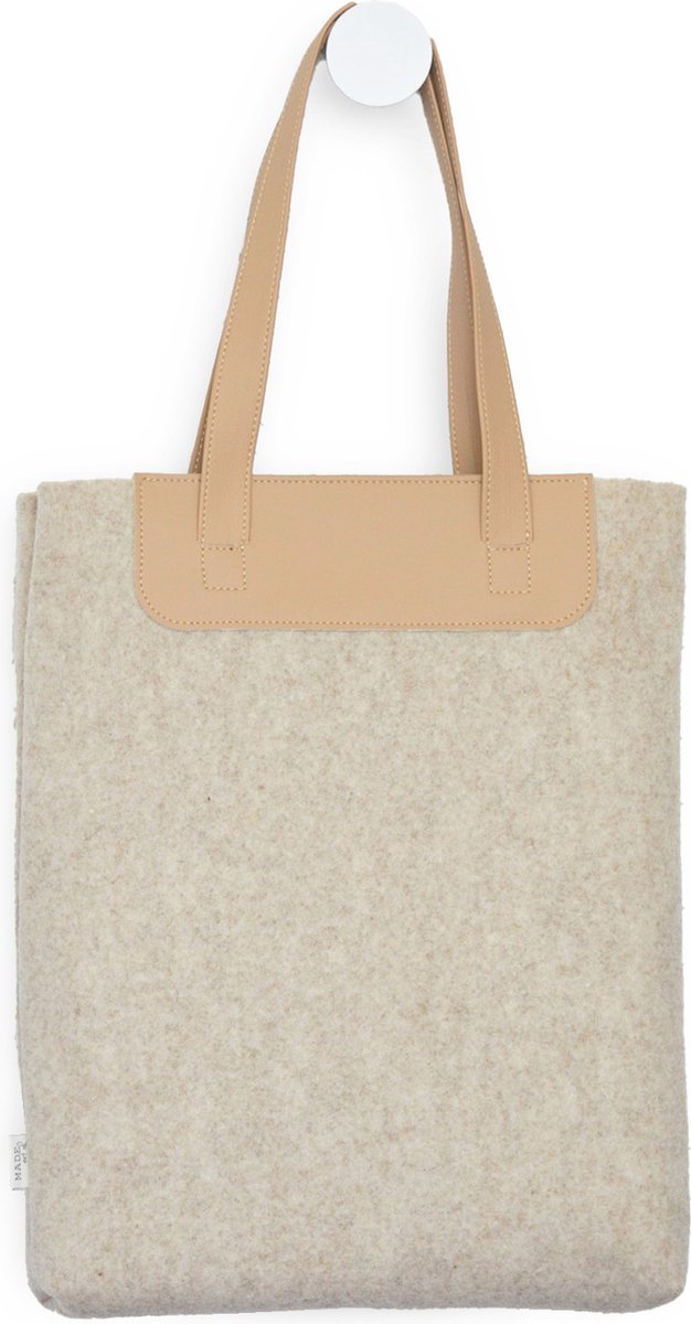 Shopper Dames - Schoudertas - Tote Bag - Boodschappentas - Gerecycled Vilt - Beige | LIN | MADE out of