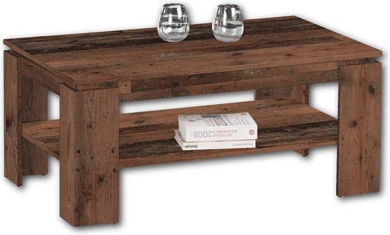 QZZCED Salontafel met ledlampen, Sonoma-eiken