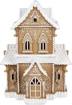 Clayre & Eef Maison en pain d'épices avec LED 28x21x37 cm Maison en pain d'épices en plastique marron